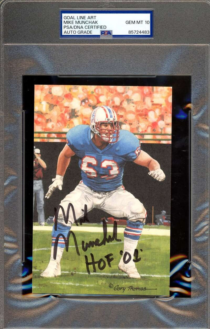 Mike Munchak Gem Mint 10 PSA DNA Auto Goal Line Art Card GLAC Signed HOF 2001