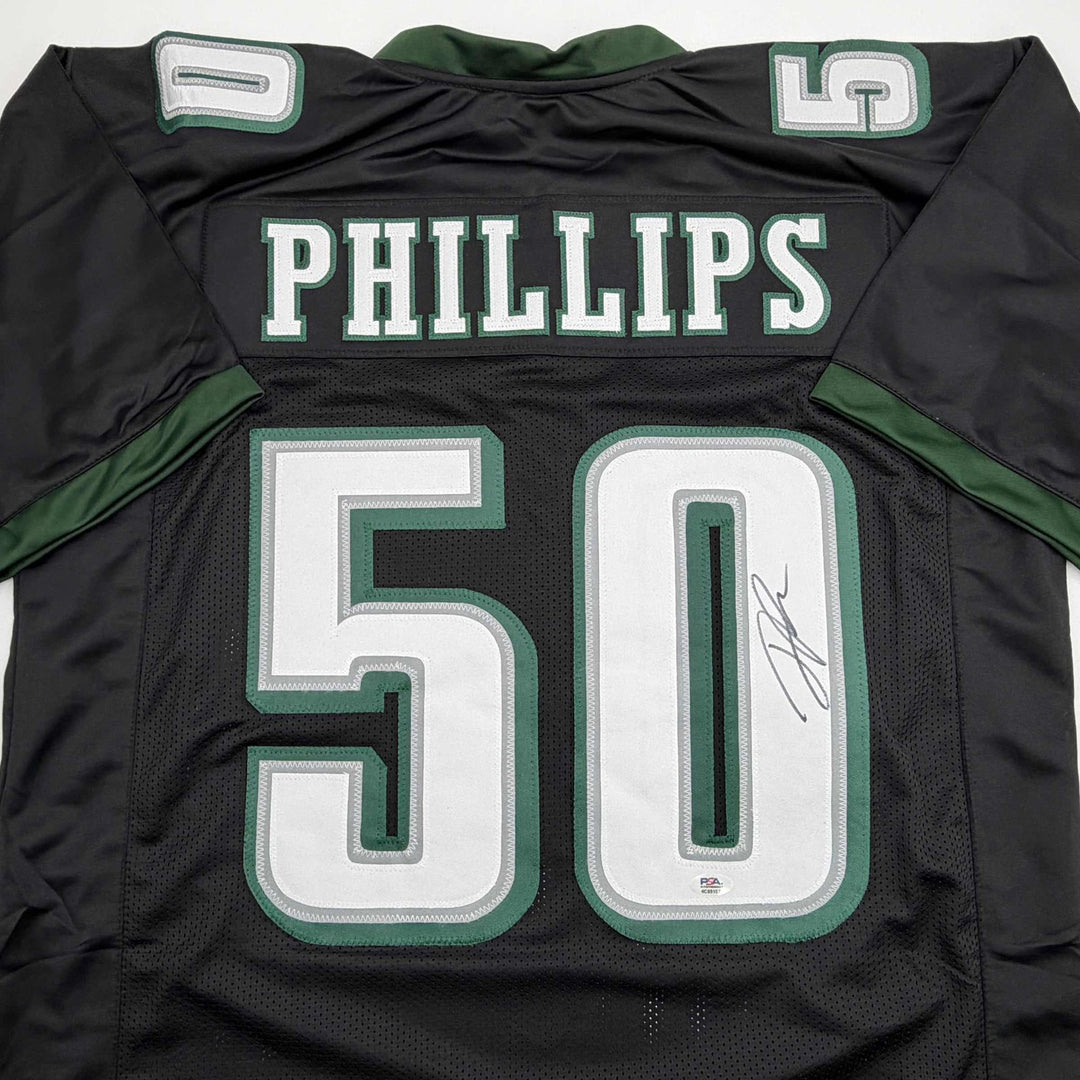 Autographed/Signed Jaelan Phillips Philadelphia Black Football Jersey PSA COA
