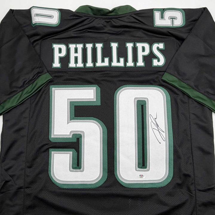 Autographed/Signed Jaelan Phillips Philadelphia Black Football Jersey PSA COA