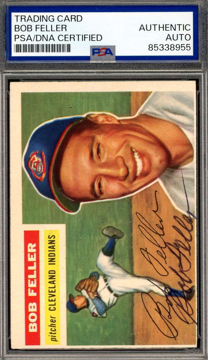 Bob Feller PSA DNA Vintage Signed 1956 Topps Autograph