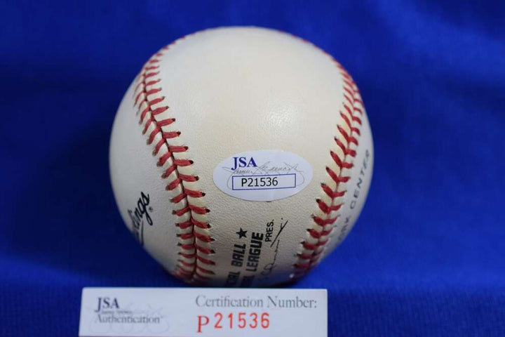 Warren Spahn JSA COA Autograph National League ONL Signed Baseball HOF 73