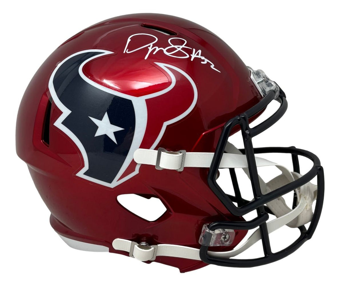 David Montgomery Signed Houston Texans Full Size Red Replica Speed Helmet BAS