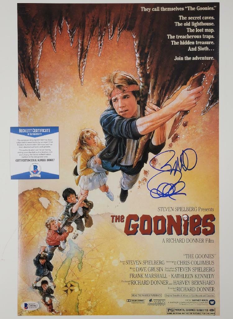 director Richard Donner signed Goonies movie poster 11x17 Photo ~Beckett BAS COA