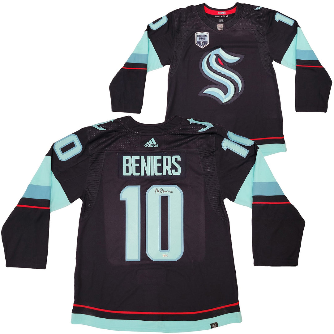 Kraken Matty Beniers Auto Blue Adidas Jersey Size 54augural Patch Fanatics