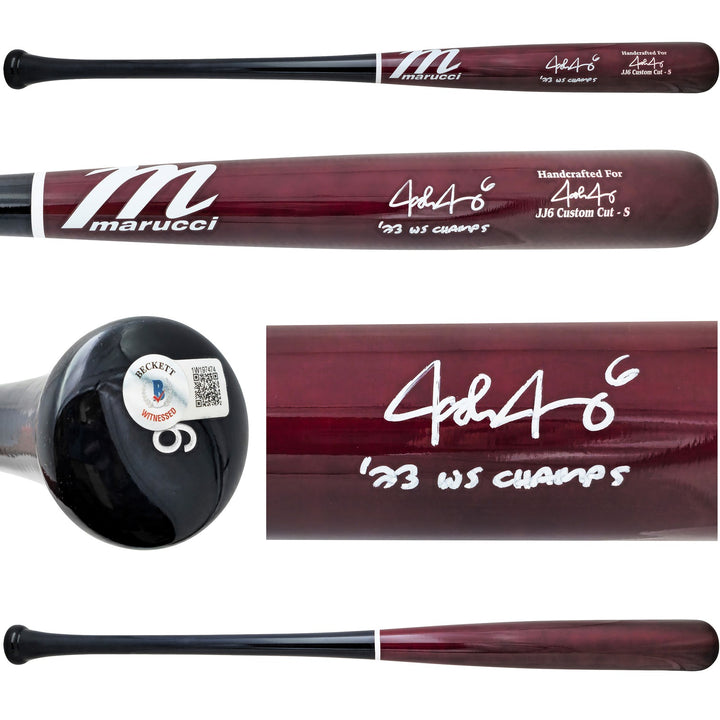 Josh Jung Auto Maroon Marucci Player Model Baseball Bat Rangers 23 WS Champ BAS