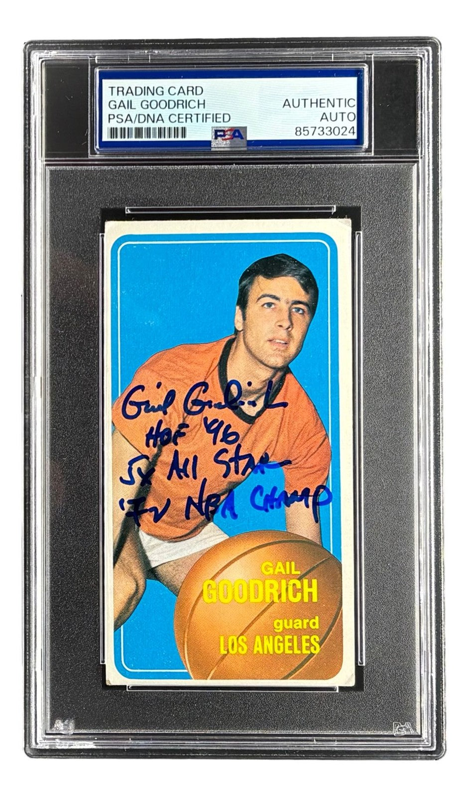 Gail Goodrich Signed 1970/71 Topps #93 Lakers Trading Card w/ 3 Insc PSA/DNA