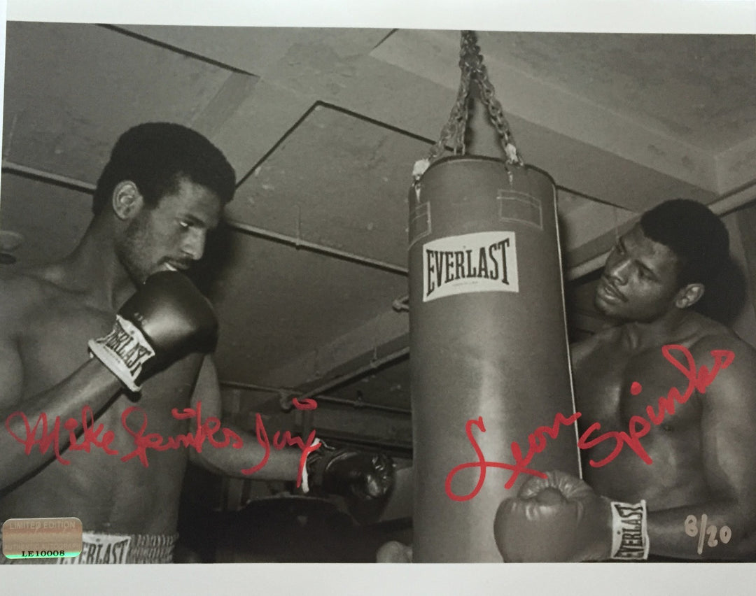 Leon / Michael Spinks Dual Signed 8x10 #D/20 COA Inscriptagraphs Ali Tyson Auto