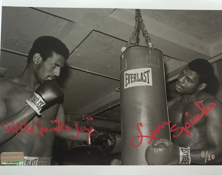Leon / Michael Spinks Dual Signed 8x10 #D/20 COA Inscriptagraphs Ali Tyson Auto