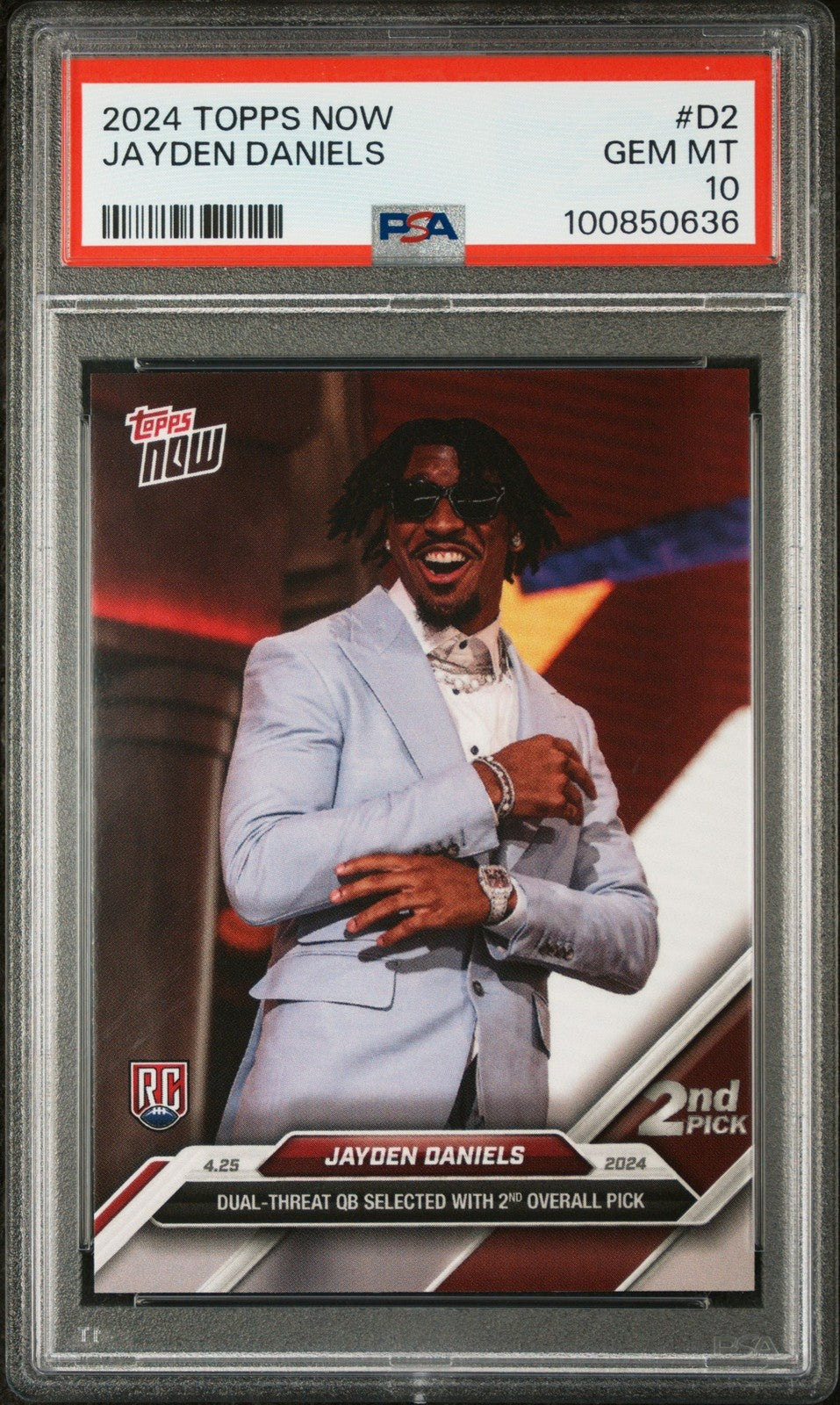 Graded 2024 Topps Now Jayden Daniels #D2 Rookie RC Card PSA 10 Gem Mint