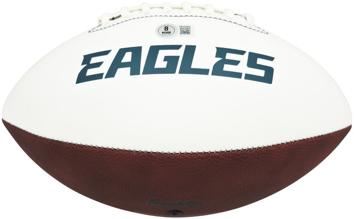 LeSean McCoy Signed Philadelphia Eagles White Logo Football Beckett BAS Witness