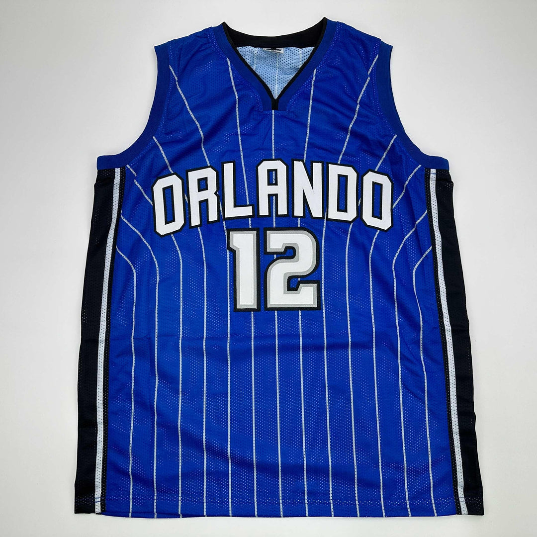 Facsimile Autographed Dwight Howard Orlando Blue Pinstripe Reprint Jersey Men XL