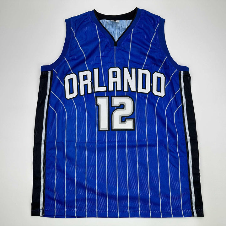 Facsimile Autographed Dwight Howard Orlando Blue Pinstripe Reprint Jersey Men XL