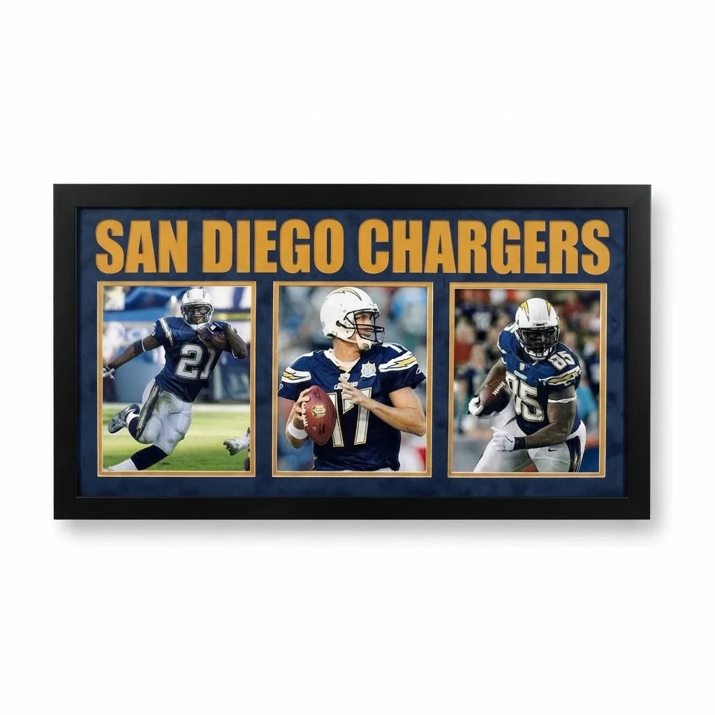 LaDainian Tomlinson Philip Rivers Antonio Gates 3-Photo Framed Display Chargers