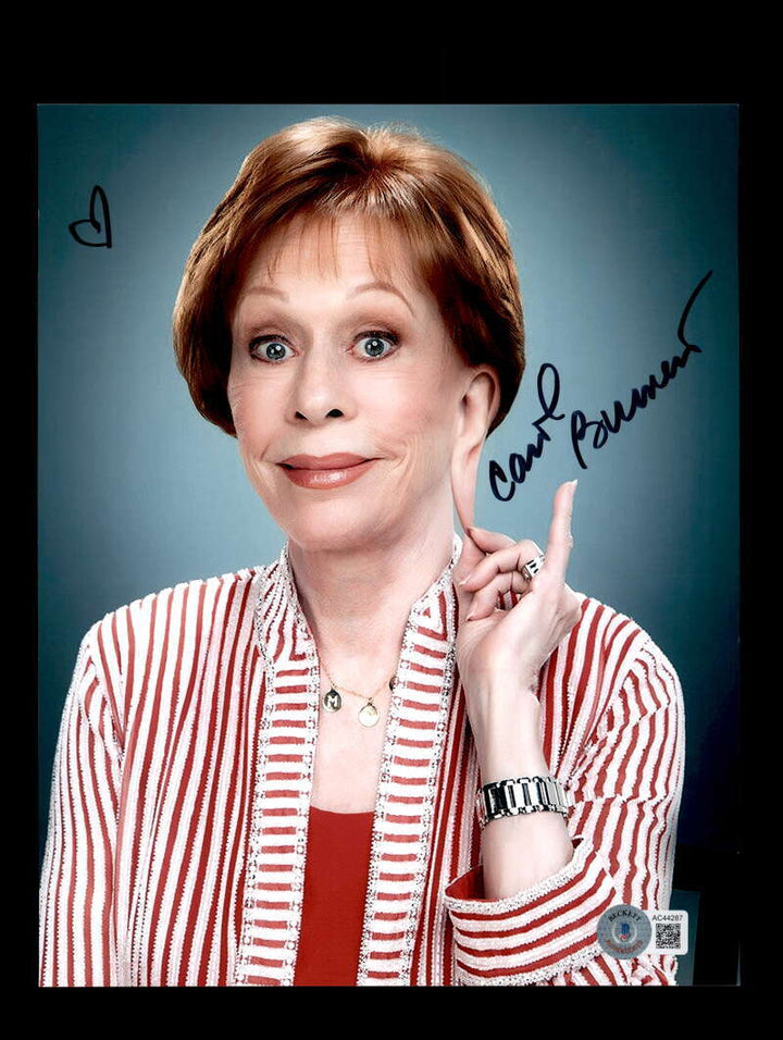Carol Burnett Beckett BAS Signed 8x10 Photo Autographed
