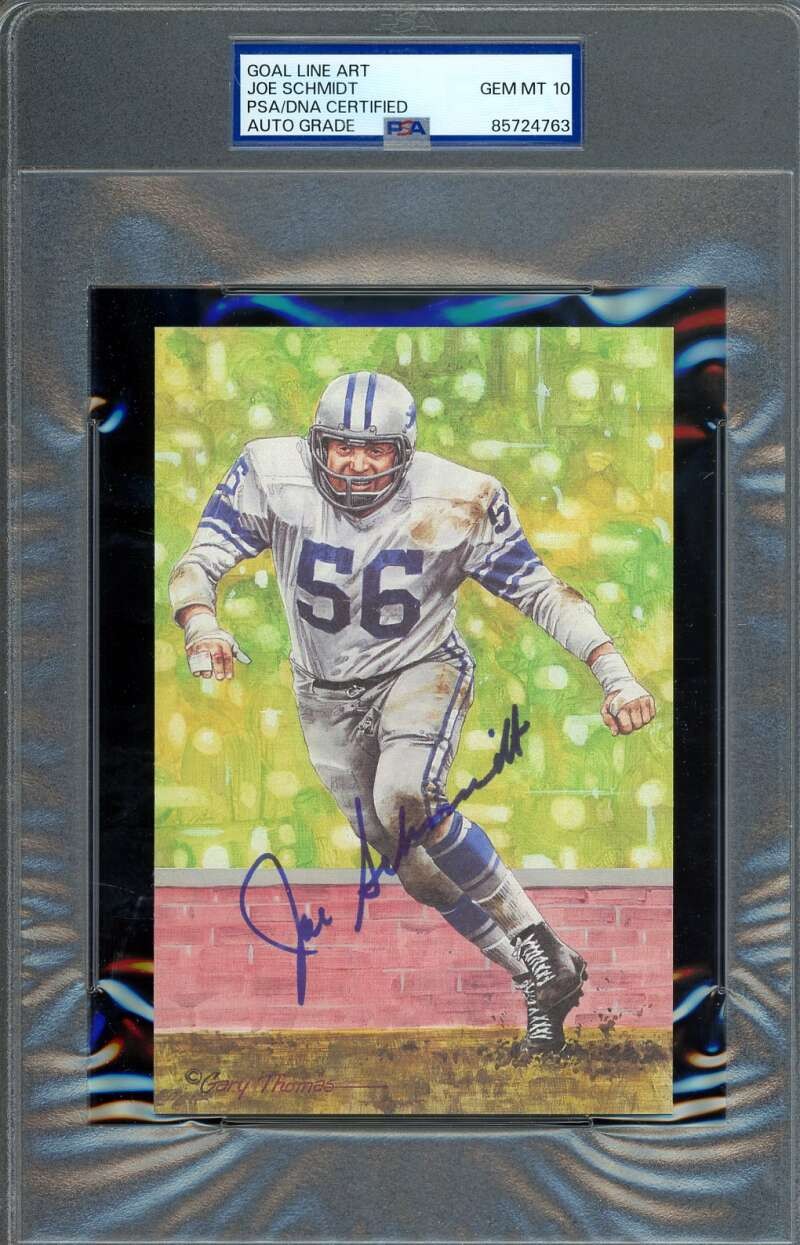 Joe Schmidt Gem Mint 10 PSA DNA Signed Goal Line Art Card GLAC Autograph