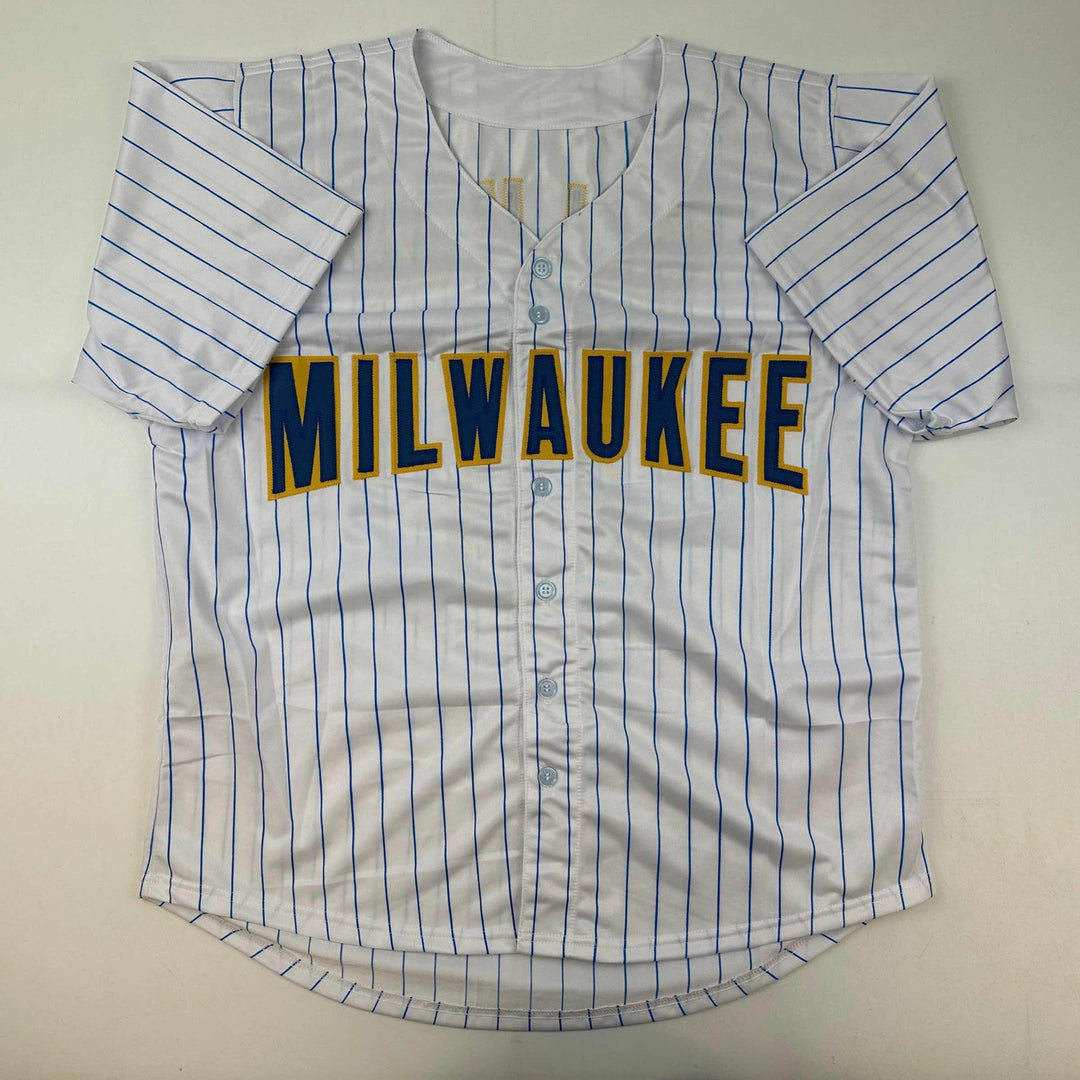 Autographed/Signed Paul Molitor Milwaukee Pinstirpe Jersey Beckett COA
