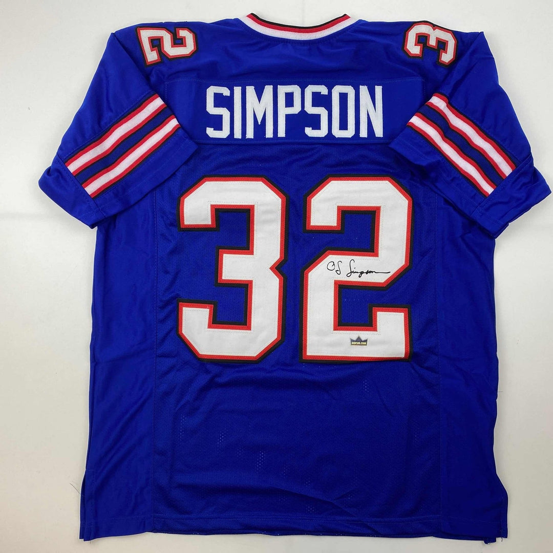 Facsimile Autographed OJ O.J. Simpson Buffalo Blue Jersey Size Men's XL