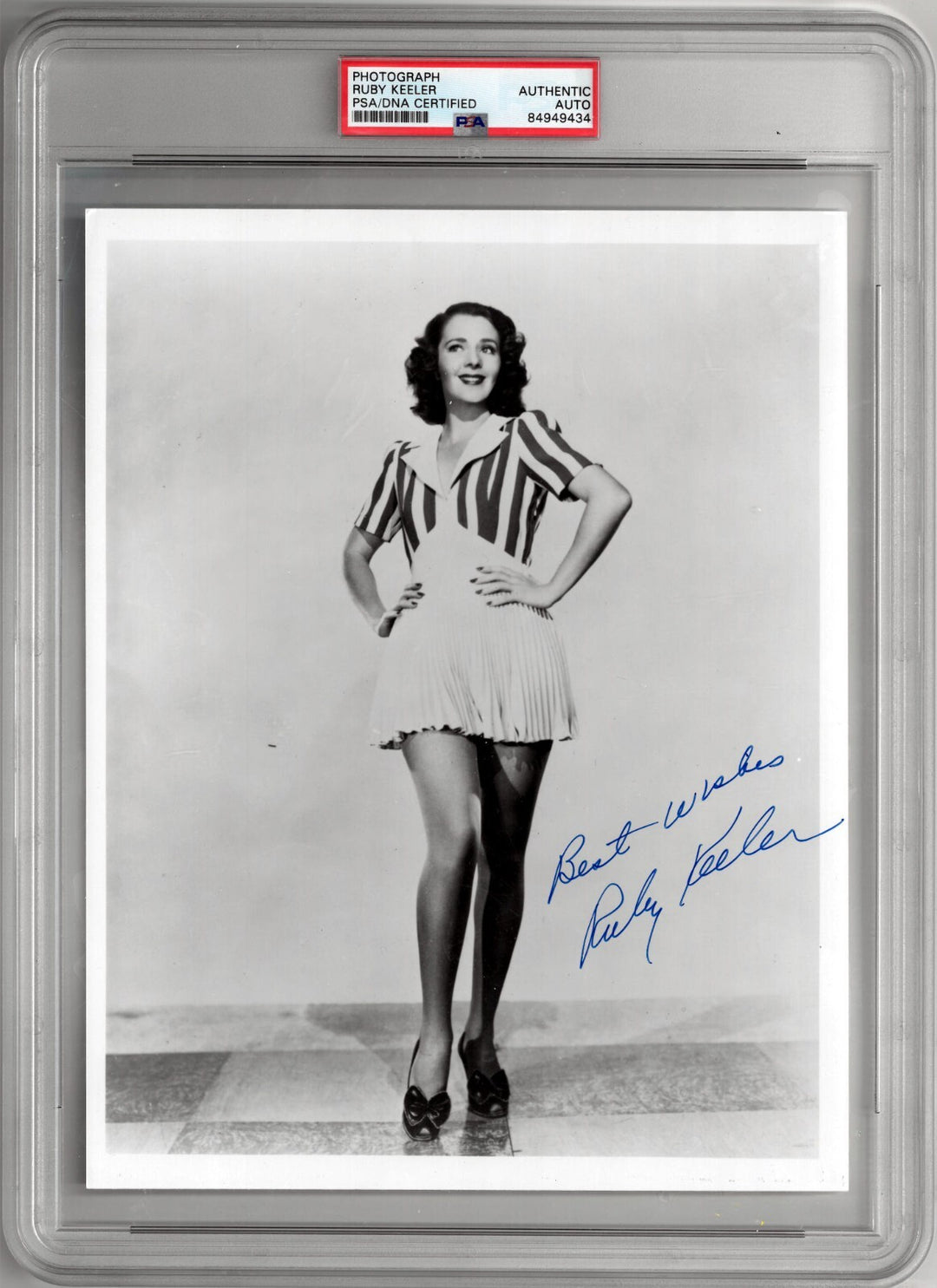 Ruby Keeler Signed 1941 8x10 B&W Photo Best Wishes PSA Encap Ozzie Nelson/Jolson