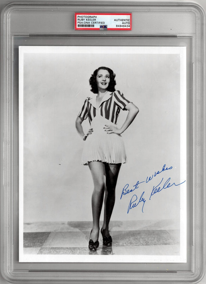 Ruby Keeler Signed 1941 8x10 B&W Photo Best Wishes PSA Encap Ozzie Nelson/Jolson