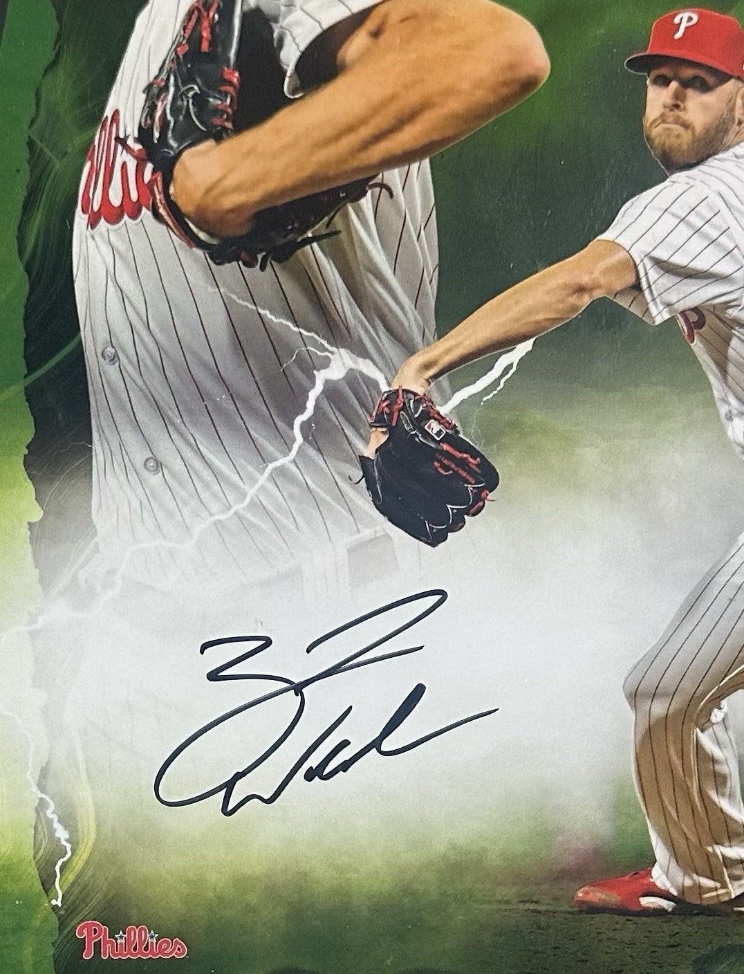 Zack Wheeler Signed Under Wraps Emanate 8x10 /99 Green Phillies Auto MLB COA