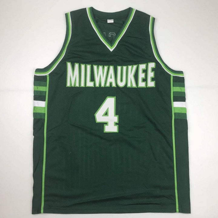 Autographed/Signed SIDNEY MONCRIEF Milwaukee Green/White Jersey PSA/DNA COA Auto