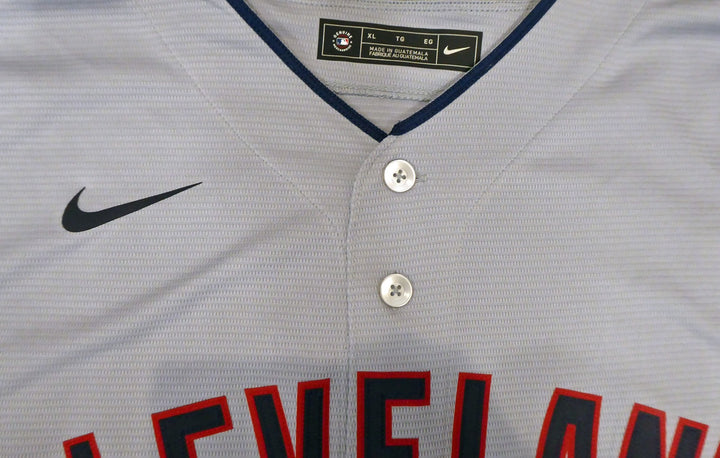 Cleveland Indians Shane Bieber Signed Gray Nike Jersey Size XL Beckett