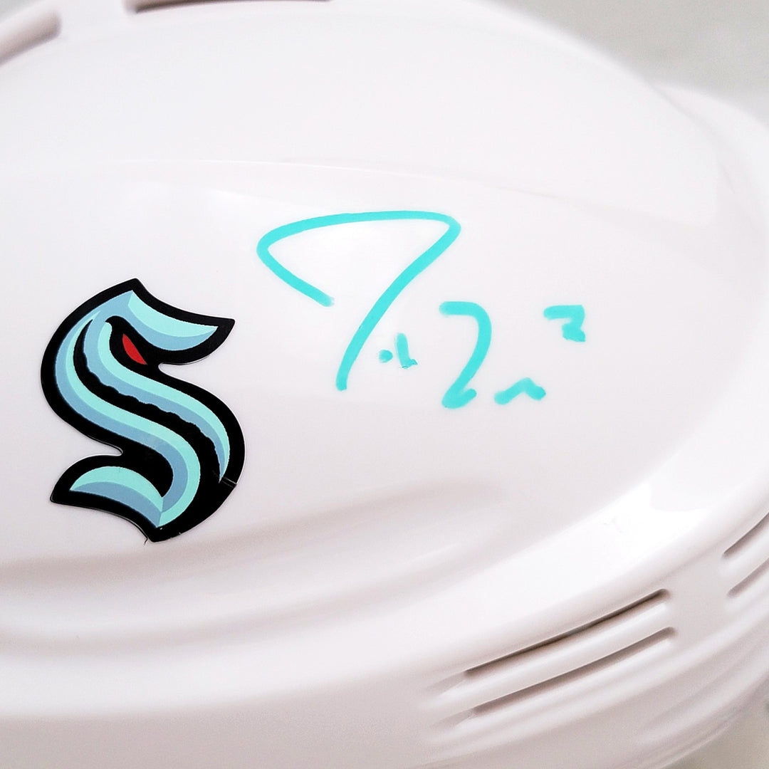 Jordan Eberle Autographed Signed Seattle Kraken White Mini Helmet Fanatics Holo