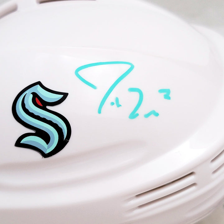 Jordan Eberle Autographed Signed Seattle Kraken White Mini Helmet Fanatics Holo