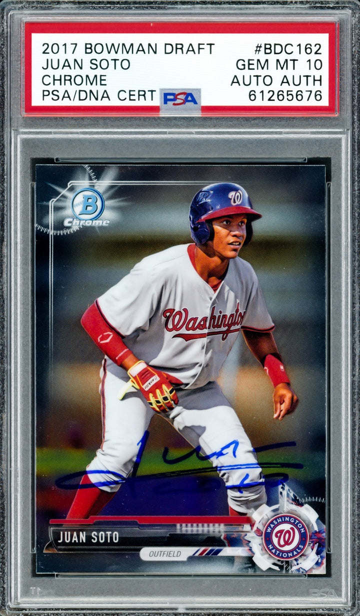 Juan Soto Auto 2017 Bowman Draft Chrome RC BDC162 Mets PSA 10 PSA/DNA #61265676