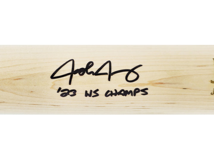 Josh Jung Auto Blonde Marucci Player Model Bat Rangers 23 WS Champs Beckett Wit