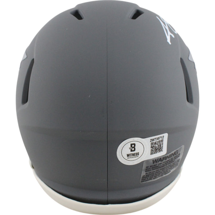 AJ Brown Autographed Philadelphia Eagles Slate Mini Helmet Beckett Witness 48831
