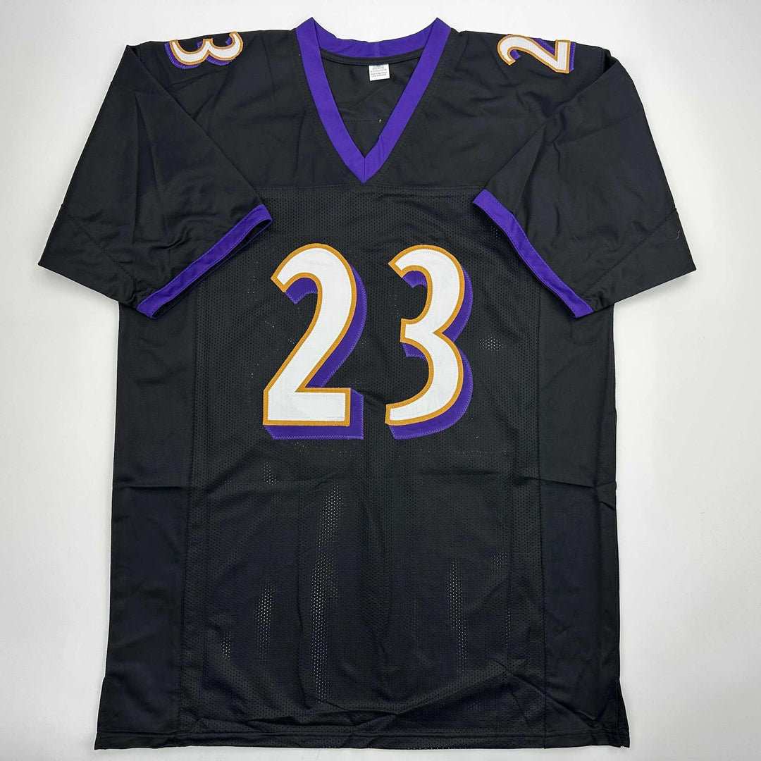 Autographed/Signed Willis McGahee Baltimore Black Jersey Beckett BAS COA