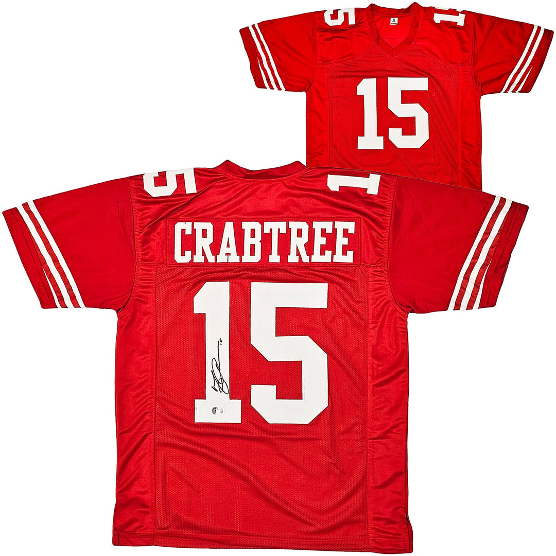 San Francisco 49ers Michael Crabtree Autographed Signed Red Jersey Beckett Wit