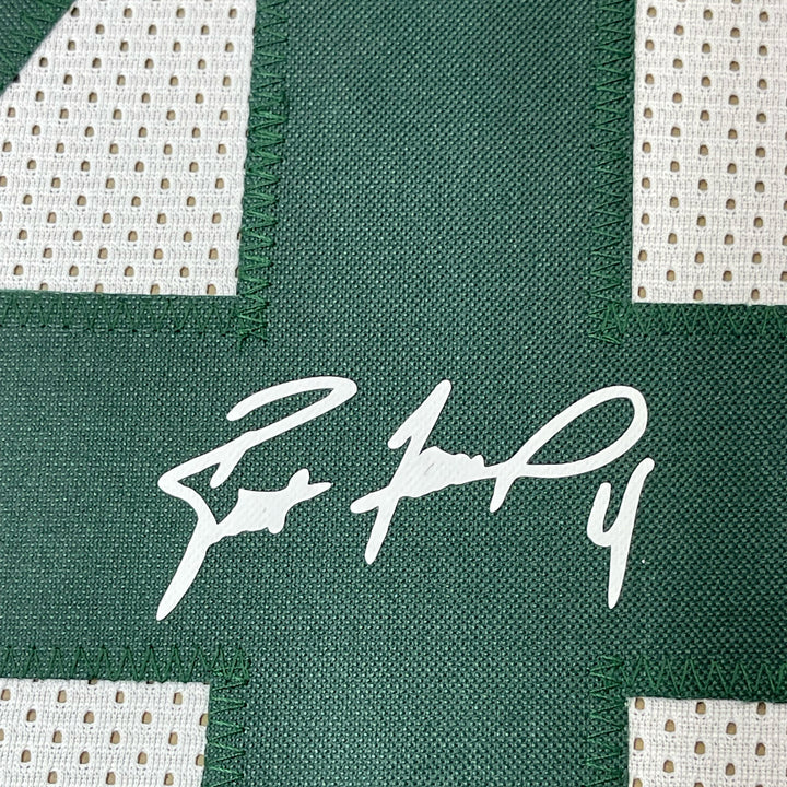 Framed Facsimile Autographed Brett Favre 33x42 Green Bay Reprint Auto Jersey