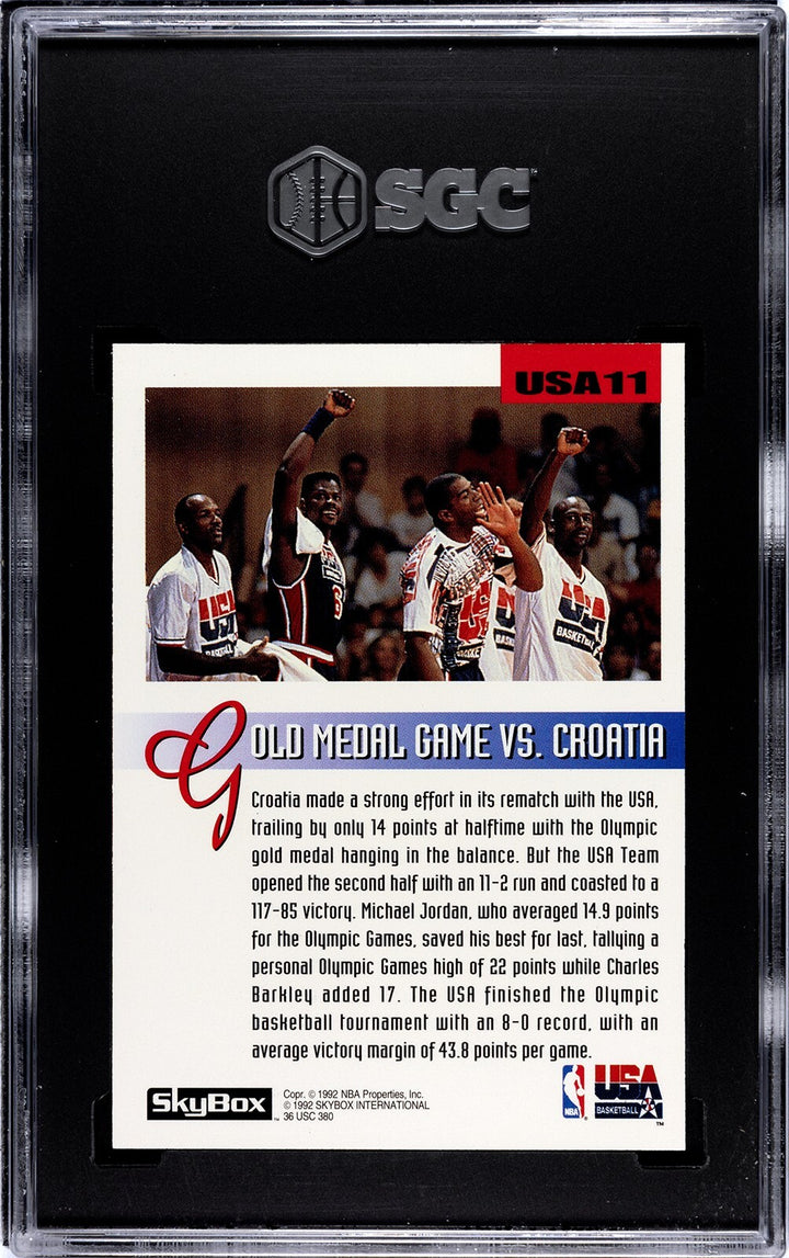 Michael Jordan 1992-93 Skybox US Olympic Team Card #USA11- SGC Graded 9 Mint