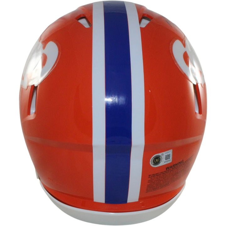 Bo Nix Autographed Denver Broncos Authentic 1966 TB Helmet Beckett Witness 57266