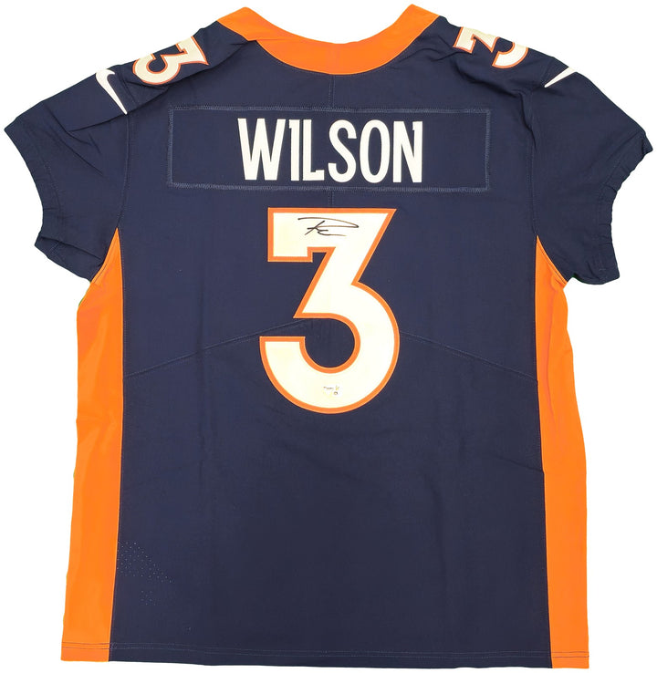 Broncos Russell Wilson Auto Signed Blue Nike Elite Jersey Size 48 Fanatics Holo