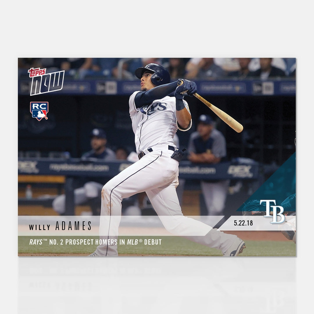 2018 WILLY ADAMES RAYS #2 ROOKIE PROSPECT HOMERS IN MLB DEBUT TOPPS NOW CARD 240