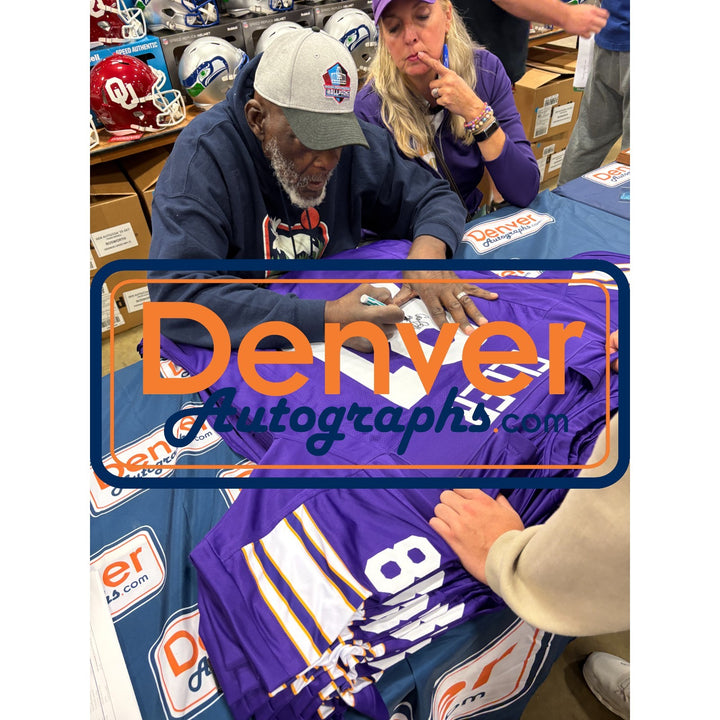 Carl Eller Autographed Pro Style Size XL Purple Jersey HOF Beckett Witness 54624