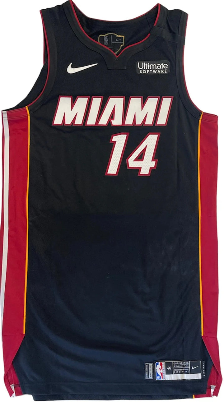Tyler Herro Autographed 2020-21 Black Miami Heat NBA Finals Game Used Jersey