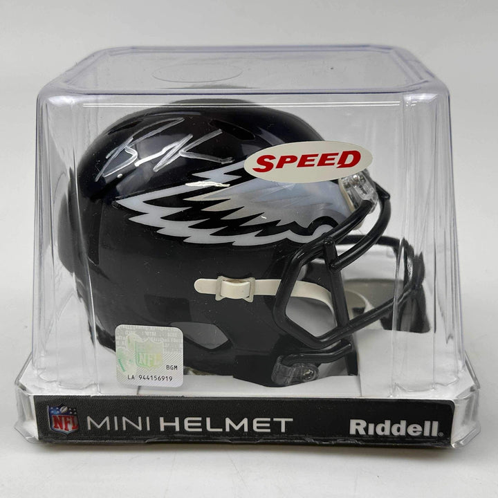Autographed/Signed Brandon Graham Eagles Eclipse Mini Helmet Beckett BAS COA