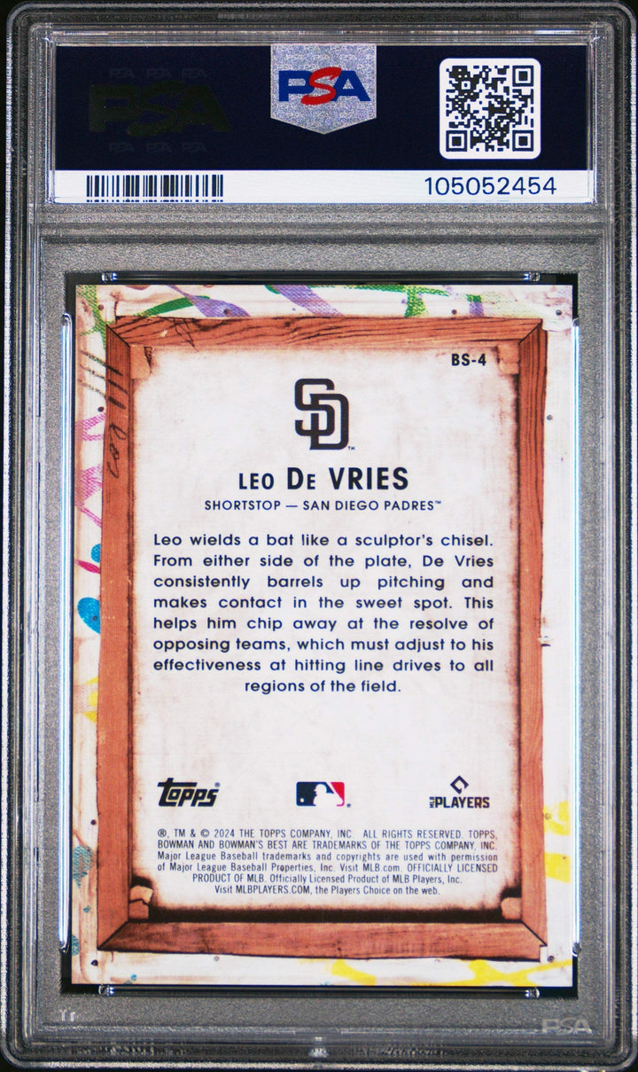 Graded 2024 Bowmans Best Leo De Vries #BS4 Showpieces RC Baseball Card PSA 10