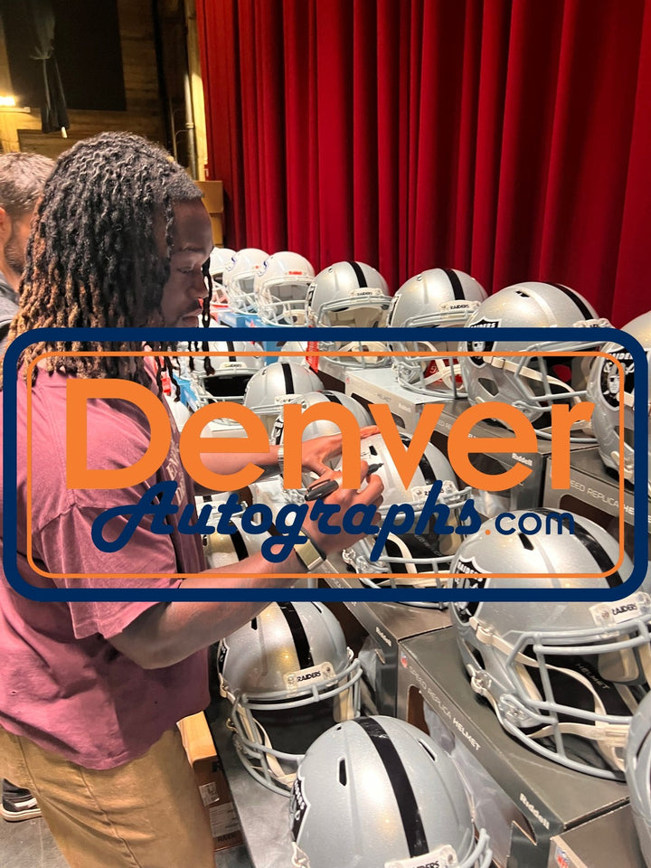 Ashton Jeanty Autographed Las Vegas Raiders F/S Helmet Beckett Witness 55257