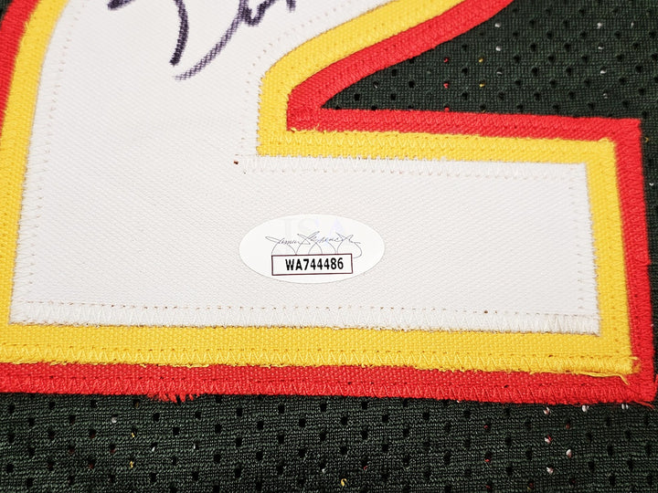 Seattle Supersonics Gary Payton Autographed Signed Dark Green Jersey JSA