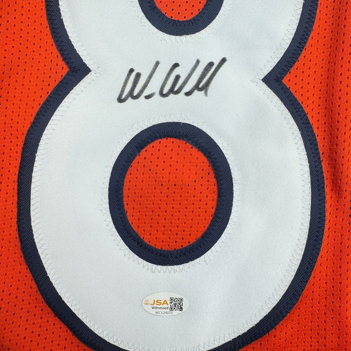 Autographed/Signed Wes Welker Denver Orange Football Jersey JSA COA