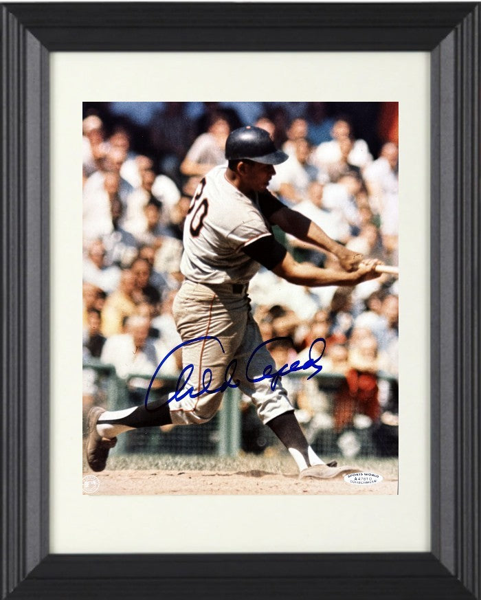 Orlando Cepeda signed Giants MLB Licensed 8x10 Photo Framed-Sports World COA/HOF