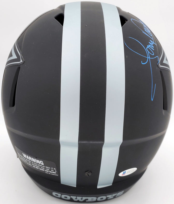 Tony Dorsett Signed Eclipse Black Cowboys Full Size Speed Replica Helmet Beckett