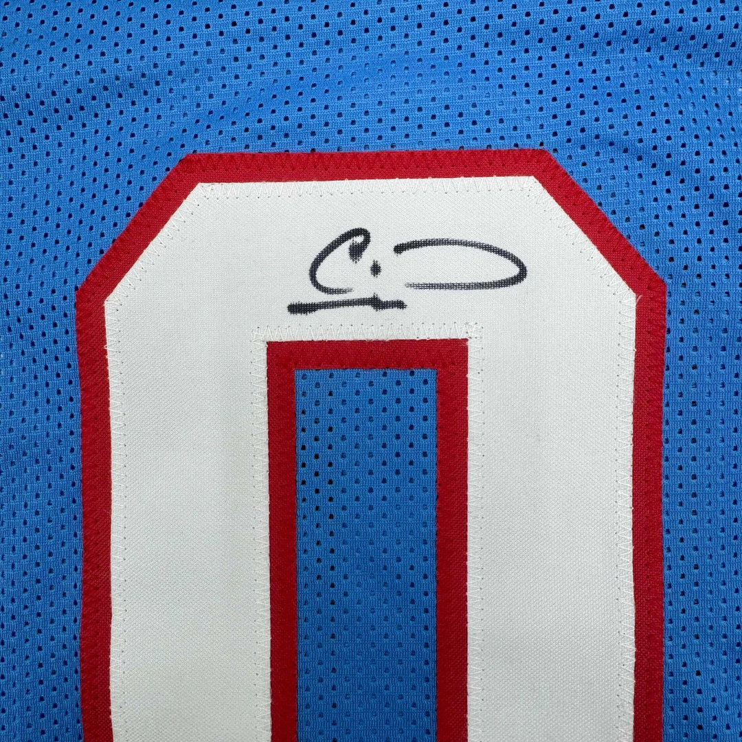 Autographed/Signed Calvin Ridley Tennessee Retro Blue Jersey BAS COA