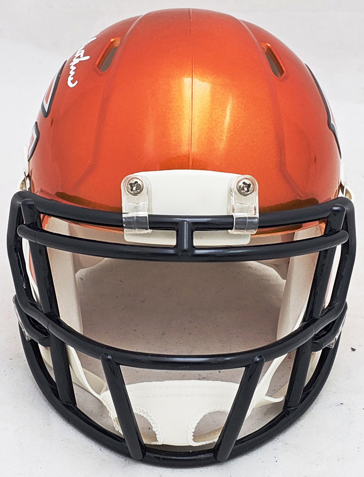 Dick Butkus Auto Signed Chicago Bears Flash Orange Speed Mini Helmet Beckett Wit
