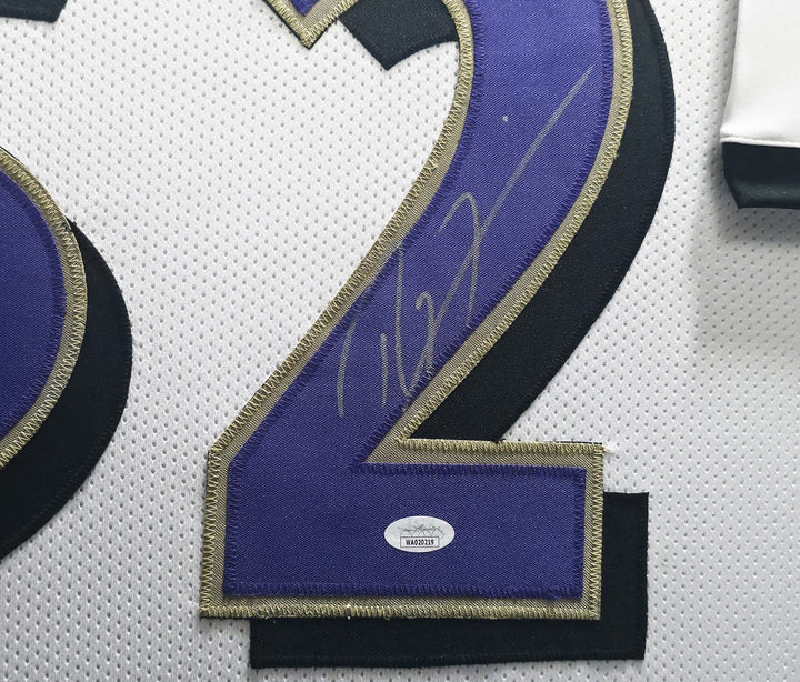 Baltimore Ravens Ray Lewis Signed Framed White Jersey JSA